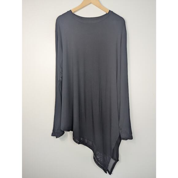 Killstar Black Manticore Asymmetrical Long Sleeve Mesh Tunic Top - Picture 2 of 11